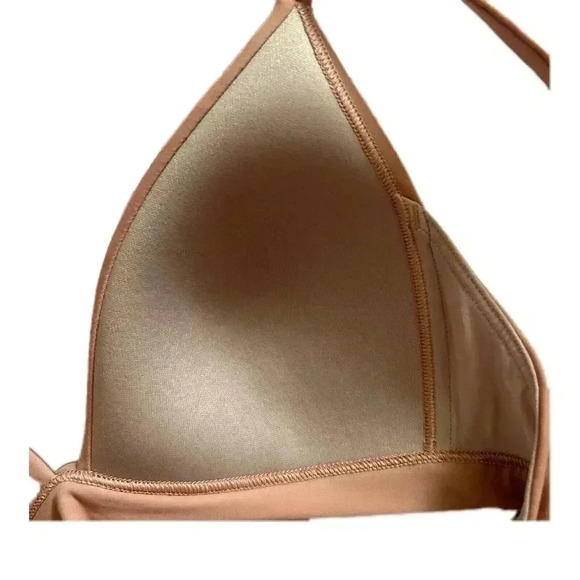 Lululemon Lightly Padded Triangle Bra Swim Top Adjustable Straps Beige Size 2 - Picture 5 of 7